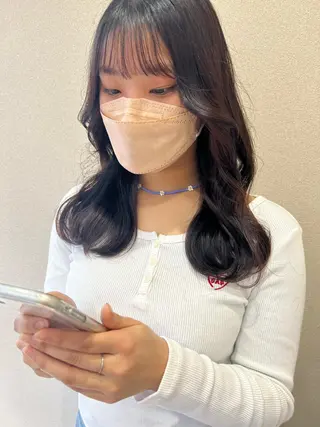 ミディアム カラー 外国人対応 佐久間のヘアスタイル