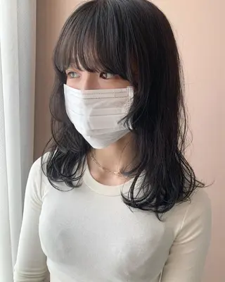 セミロング カラー hubhair レイヤー/透明感のヘアスタイル