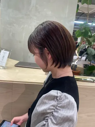 ショート hana🍑 ブリーチなしピンクのヘアスタイル