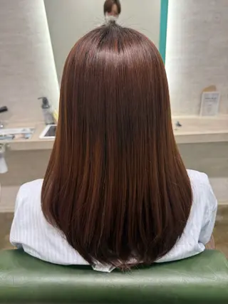 ミディアム カラー 縮毛矯正/ /関内/あべももこのヘアスタイル