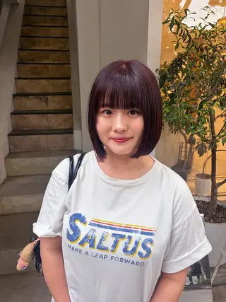 ミディアム カラー 井上 星良のヘアスタイル