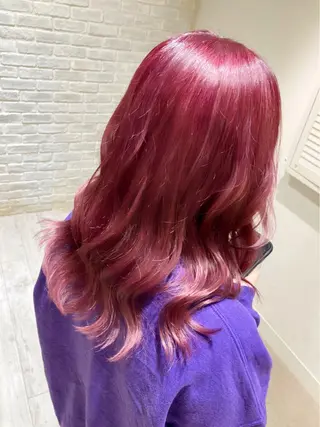 ロング カラー 曲がる縮毛矯正 LIBER 岩名のヘアスタイル