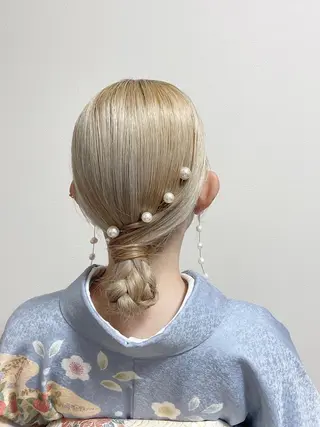 ミディアム ヘアアレンジ かめやま ゆりのヘアスタイル