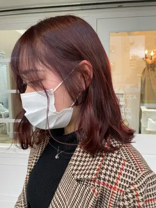ミディアム カラー ヘアアレンジ 酸性縮毛矯正 梅田茶屋町 Juriのヘアスタイル