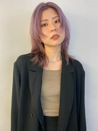 ミディアム カラー 森貴裕/ニュアンス パーマ/オリーブのヘアスタイル