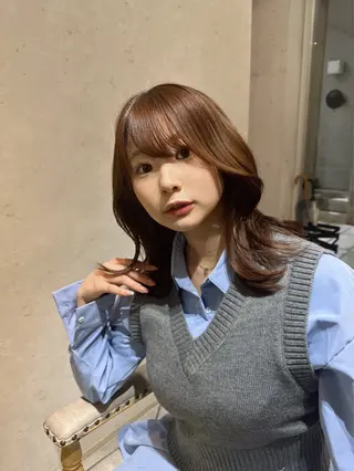 ミディアム カラー 縮毛/髪質改善🌈 川井雄太のヘアスタイル