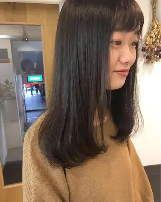 ロング カラー クニモトハルナ ボブ/柔らかカラーのヘアスタイル