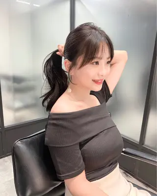 カラー 韓国レイヤーカット 髪質改善▫️水野有真のヘアスタイル