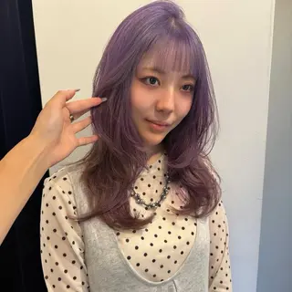セミロング カラー Mizobe misakiのヘアスタイル