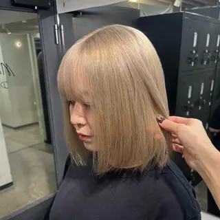 セミロング カラー ヘアアレンジ メンズ 🍀淡色×ブリーチ/ ベージュ✨RINOのヘアスタイル