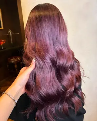 ロング カラー ヘアアレンジ 梅木李奈🕊️ レイヤー透明感カラーのヘアスタイル