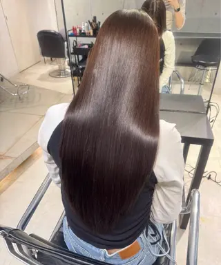 ロング カラー パーマ ヘアアレンジ 艶髪縮毛矯正/透明感 カラー/YUKAのヘアスタイル
