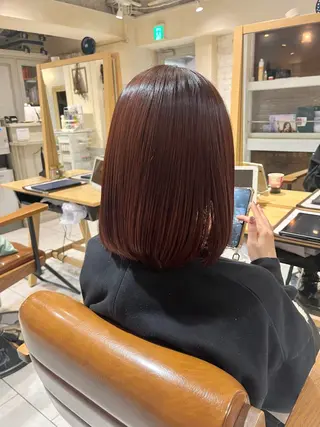 カラー 【ボブ/暖色カラー】 nanohaのヘアスタイル