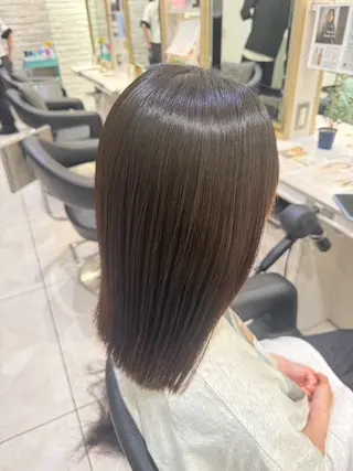 セミロング 自然な縮毛矯正/ ワタナベアツヤのヘアスタイル