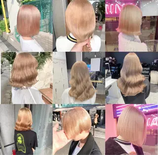 セミロング カラー ハイトーン特化🎀 LEONのヘアスタイル