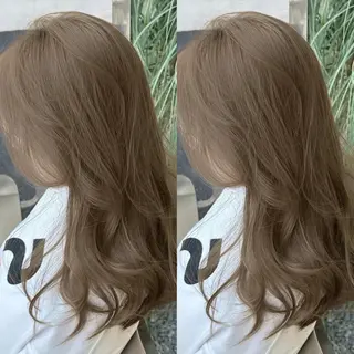 セミロング 簡単ワンカールレイ ヤーカット清水隆央のヘアスタイル