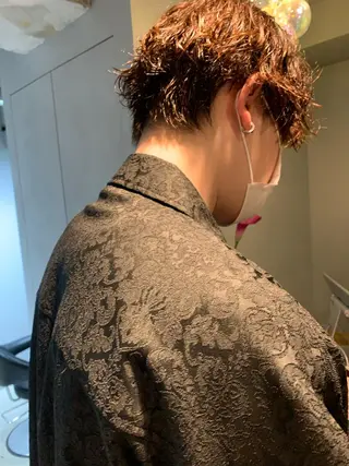 ショート パーマ メンズ ボブパーマコテ巻き風 パーマNo1深江秀平のヘアスタイル