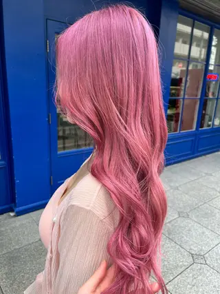 セミロング カラー 🎀♥️推しカラー tomoka💜🍭のヘアスタイル