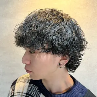 ショート カラー パーマ ヘアアレンジ メンズ 仕上がり満足度No. 1🔥BLUCK🔥のヘアスタイル