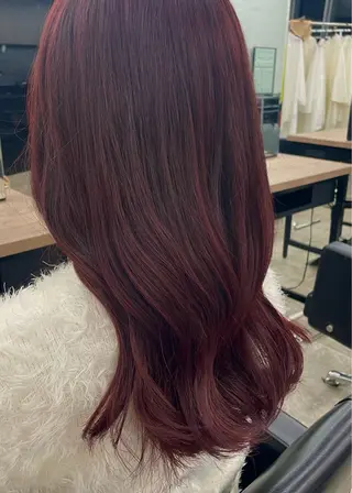 ロング カラー ヘアアレンジ 🎈ブリーチなし暖色 カラー/レッド/ゆいのヘアスタイル