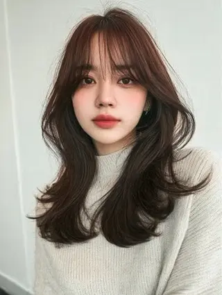 ロング 絶対綺麗な暖色カラー 🎯あります✨増渕✨のヘアスタイル