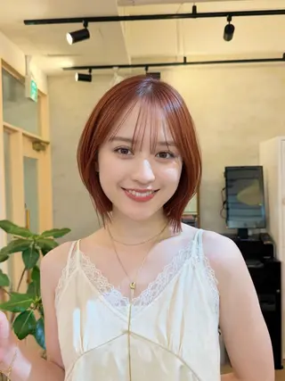 ショート カラー 🧡ボブ/うる艶カラ ー🩵　さくら🌸のヘアスタイル