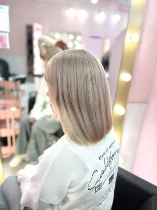 セミロング カラー 甘ふわgirly🎀 ハイトーン🤍Ramのヘアスタイル
