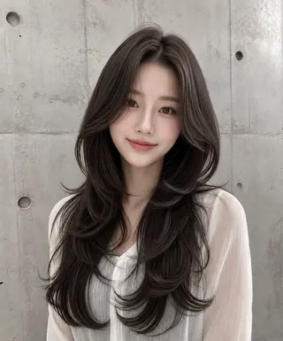 セミロング カラー ヘアアレンジ 🌫️大人韓国ヘア 🌫️naoyaのヘアスタイル