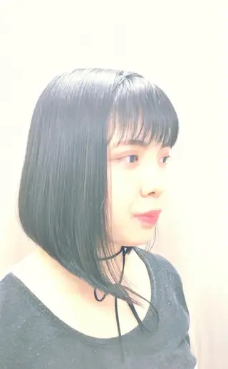 ミディアム 小林　ローズパープル カット＆カラー美容室のヘアスタイル