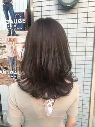 ミディアム カラー パーマ ご新規様限定 透明感カラーKANAのヘアスタイル