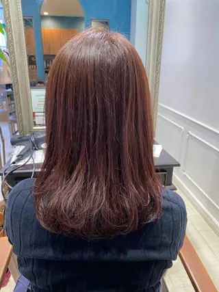 ミディアム カラー 福田 里央のヘアスタイル