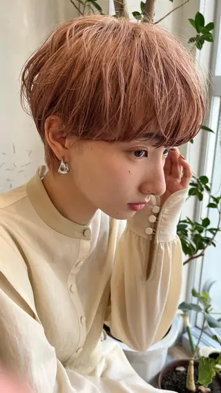 ショート カラー パーマ ヘアアレンジ ✨艶髪✨ 奈須晴香のヘアスタイル