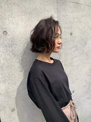 ミディアム くせっ毛カット タツヤのヘアスタイル