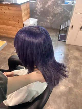 ミディアム カラー 寒色🦋ブロンド💙 ブリーチ/レイヤーのヘアスタイル