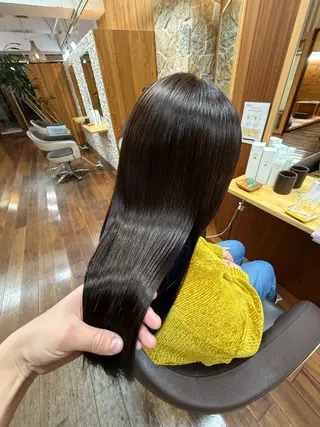 ロング パーマ 【艶髪ストレート/メ ンズパーマ】外賀勇貴のヘアスタイル