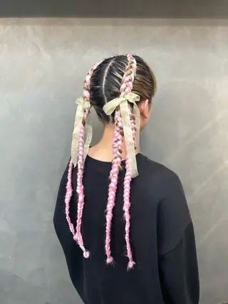 ロング ヘアアレンジ エクステ/コーンロウ KURUMI⛓️🔥のヘアスタイル
