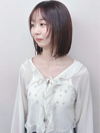 ミディアム ボブ/ゆるふわ ボブパーマ/とういのヘアスタイル