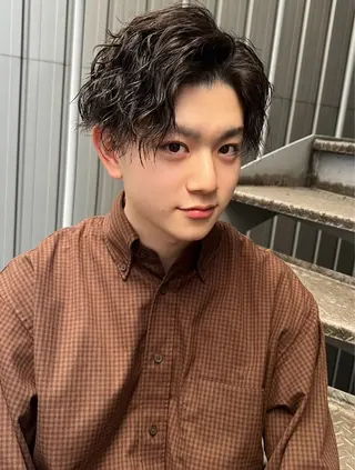パーマ メンズ メンズパーマ特化/ シャドウ/波巻/陸翔のヘアスタイル