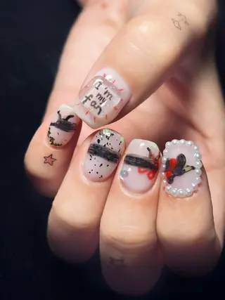 ネイル 銀河屋 の猫のネイルデザイン