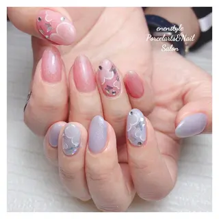 ミディアム ネイル 🐾enen style 🐾のネイルデザイン