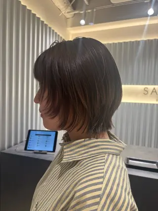 ショート カラー パーマ ヘアアレンジ 押切 響　のヘアスタイル