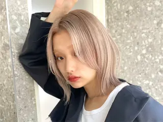 ミディアム カラー 似合わせ×ハイトーン ブリーチカラー/大雅のヘアスタイル