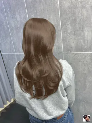 ロング カラー 顔まわりの神様✨ 透明感カラー藤嶋秀幸のヘアスタイル