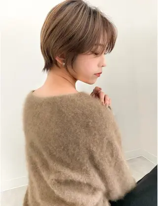 ショート むく。/顔周りカット /髪質改善ストレートのヘアスタイル