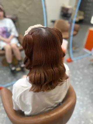 ミディアム ヘアアレンジ 🎀ちゃんりお🎀 /ブリーチなしカラーのヘアスタイル