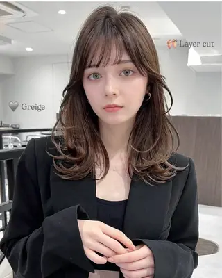 ミディアム カラー 🎀 レイヤーカット カラー / 錦糸町のヘアスタイル