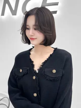 ショート カラー ヘアアレンジ 縮毛矯正🤍 盛れるボブ/ひかりのヘアスタイル