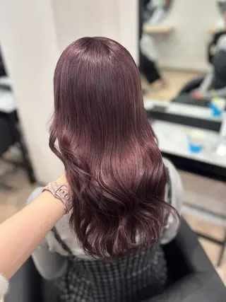 ロング カラー 𝒎𝒐𝒆🩰 名駅/ヘアメ/暖色♡のヘアスタイル