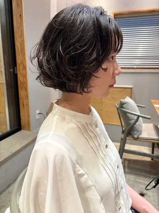 ミディアム ショート/ボブ /パーマ🌿柏原良亮のヘアスタイル