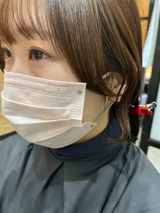 ミディアム カラー パーマ ヘアアレンジ メンズ キッズ ネイル マツエク・マツパ アイブロウ 久木原 ゆりのヘアスタイル